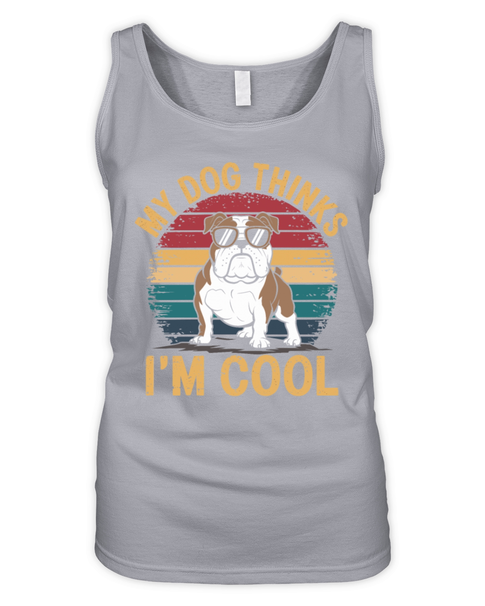 Bulldog My Dog Thinks Im Cool Organic Women's Tank Top