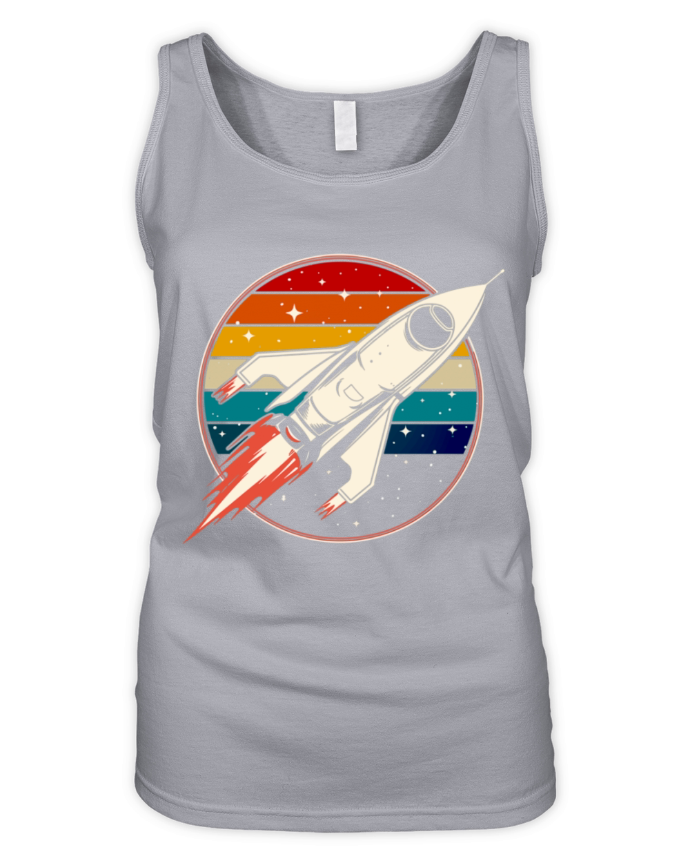 Retro Rocket Space Ship Vintage Organic Women's Tank Top