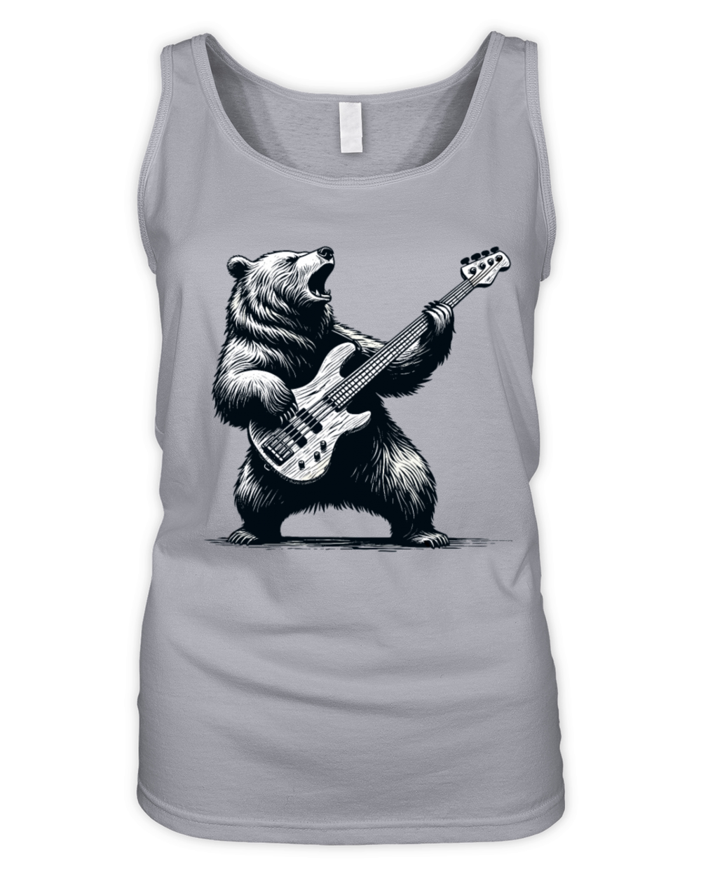 Rocking Bear Bass Guitar Player Concert Festival Organic Women's Tank Top