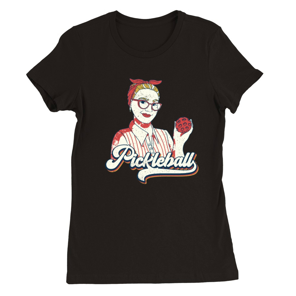 Pickleball-Player Rackets Pickleball Vintage Premium Womens Crewneck T-shirt