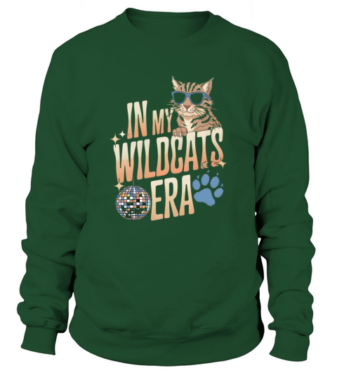 Cool Wildcat Sunglasses Era Disco 80s Vibe Sweatshirt Unisex