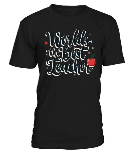 Worlds Best Teacher Hand-Lettered with Stars T-Shirt Unisex
