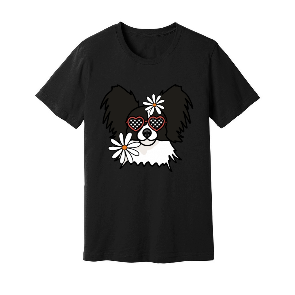 Papillon Retro Dog Unisex Jersey Tee