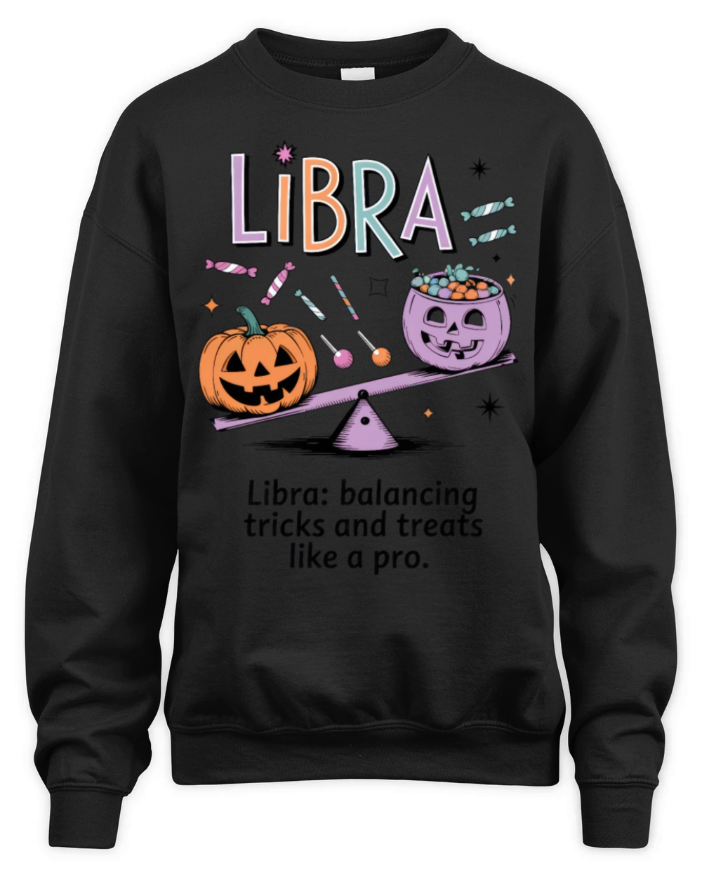 Balancing Tricks and Treats Like a Pro Libra Unisex Premium Crewneck Sweatshirt