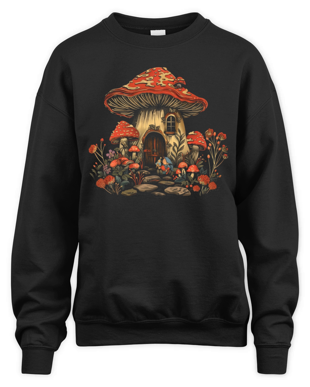 Cottagecore Aesthetic Mushroom House Elf Vintage G Unisex Premium Crewneck Sweatshirt