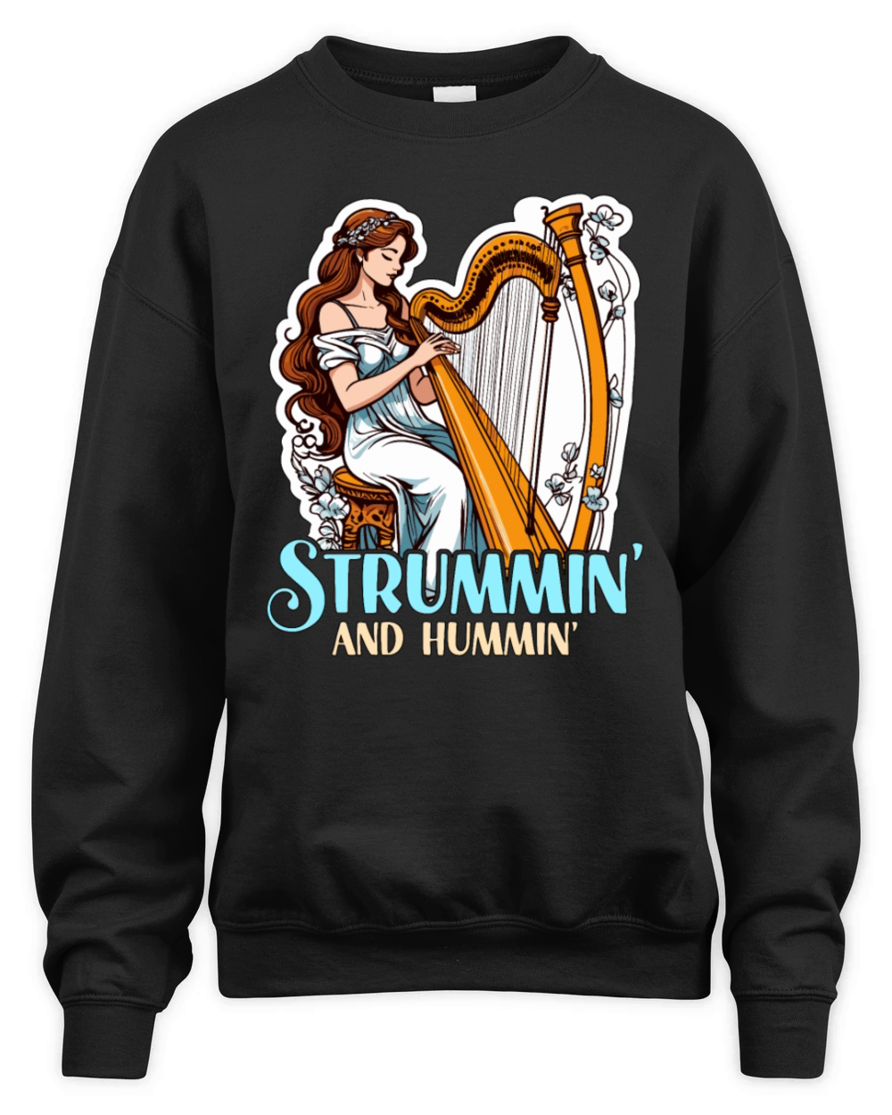 Folk Music Strummin Unisex Premium Crewneck Sweatshirt