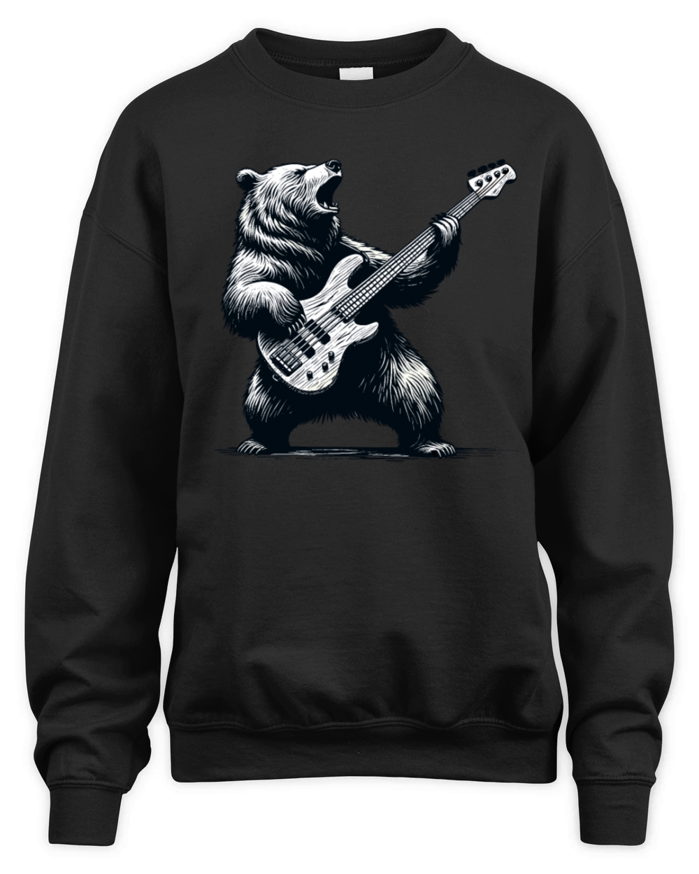 Rocking Bear Bass Guitar Player Concert Festival Unisex Premium Crewneck Sweatshirt