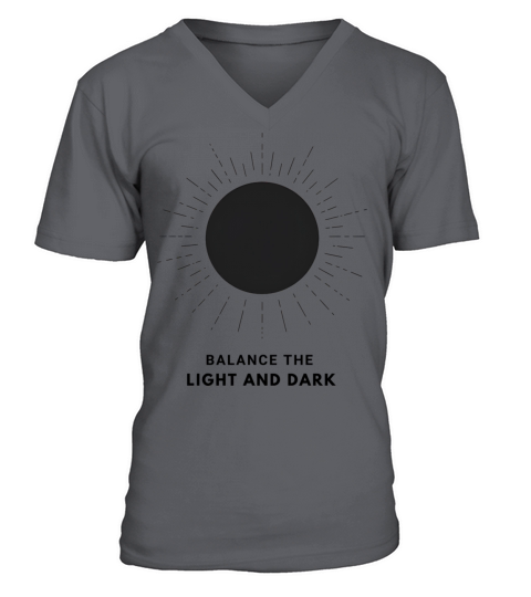 Balance Light And Dark Black Minimal V-Neck T-shirt