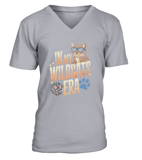 Cool Wildcat Sunglasses Era Disco 80s Vibe V-Neck T-shirt