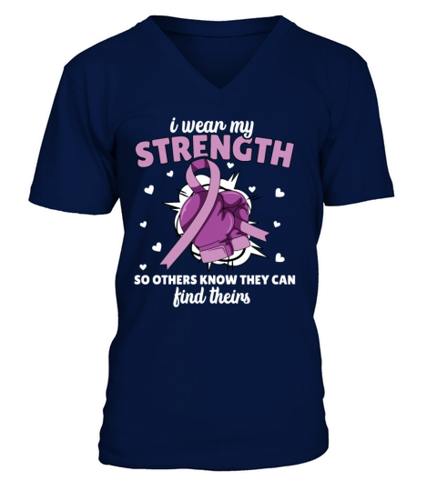 Violence awareness purple ribbon shirt design V-Neck T-shirt