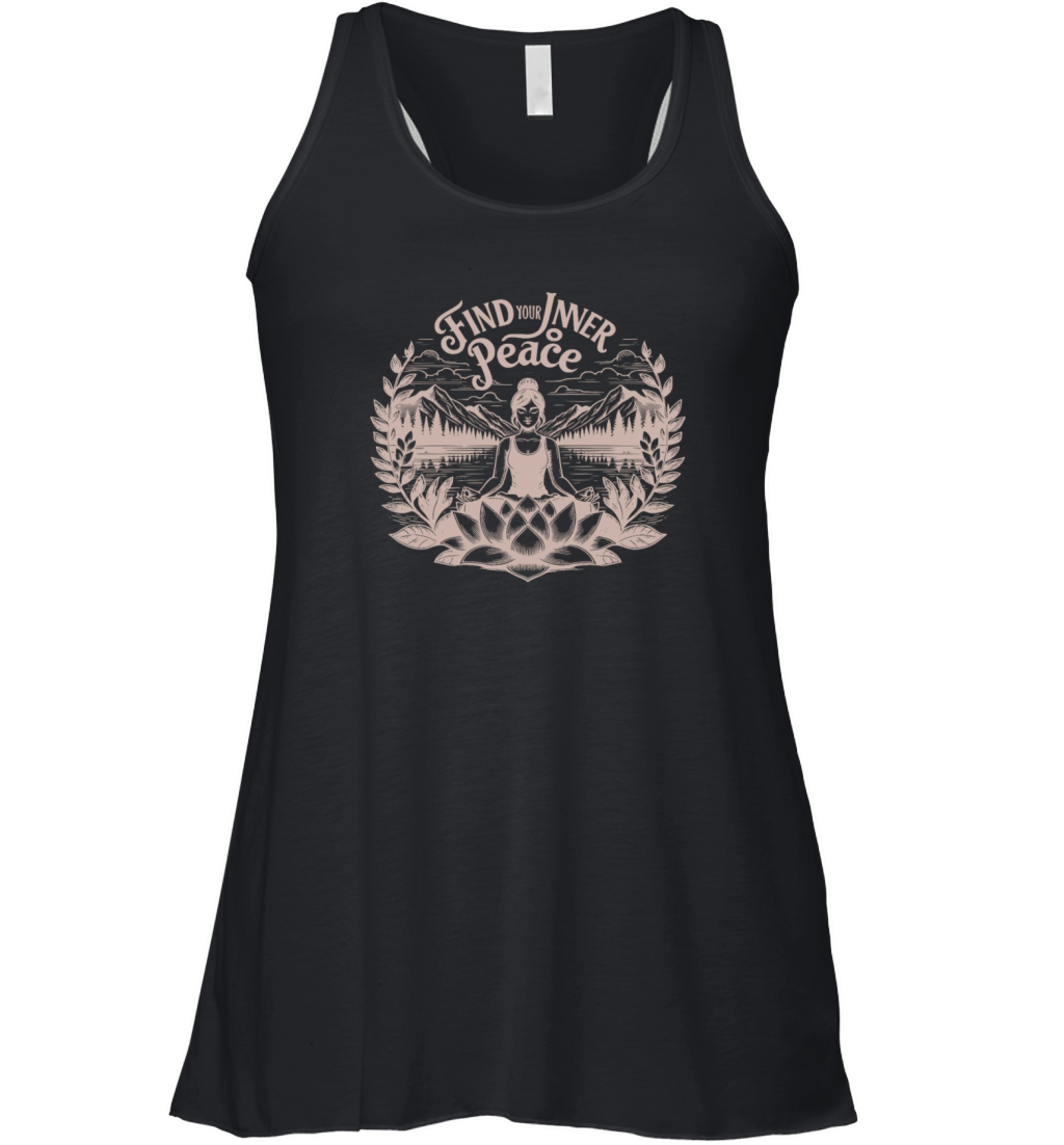 Yoga With peace tee design for female fitness Love Women's Flowy Tank Top