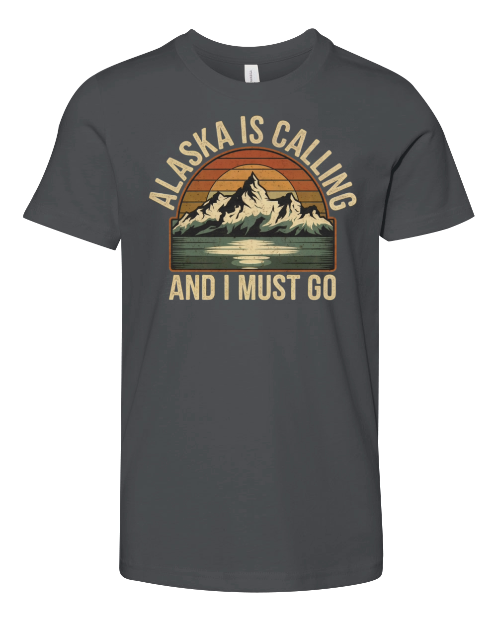 Alaska Is Calling Vintage Mountains Vacation Youth Unisex Jersey Tee
