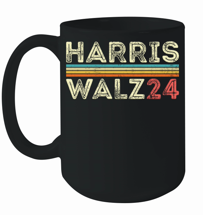 Harris Waltz Walz 24 Vintage Retro Stripes 2024 Ceramic Mug