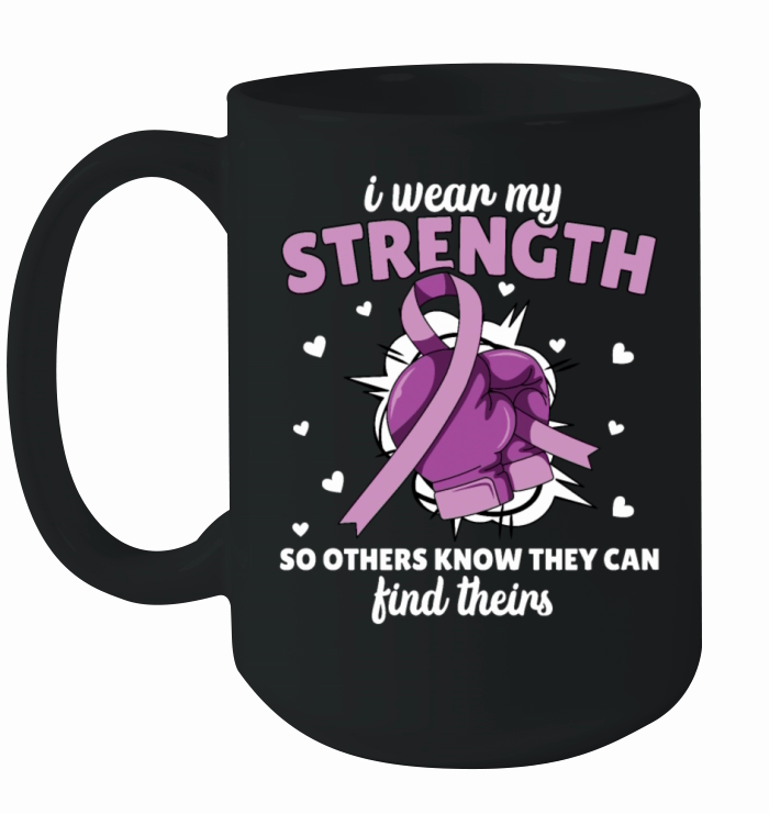 Violence awareness purple ribbon shirt design Ceramic Mug