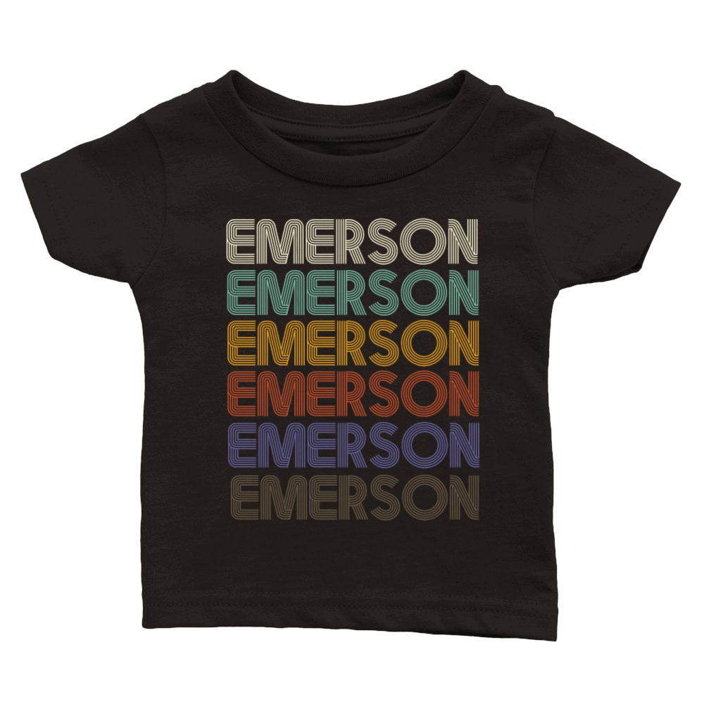 EMERSON First Name Retro Pattern Vintage Stylet Classic Baby Crewneck T-shirt
