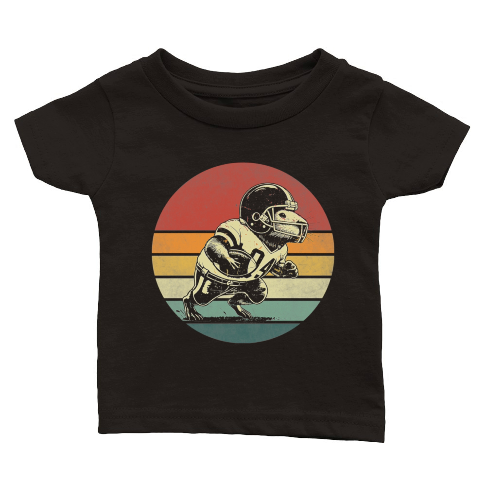Retro Capybara Playing Football Vintage Capybara Classic Baby Crewneck T-shirt
