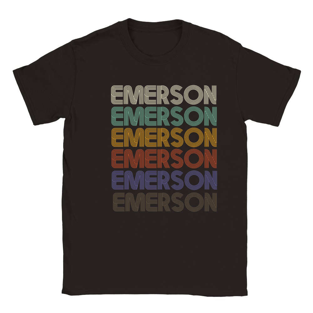 EMERSON First Name Retro Pattern Vintage Stylet Classic Kids Crewneck T-shirt