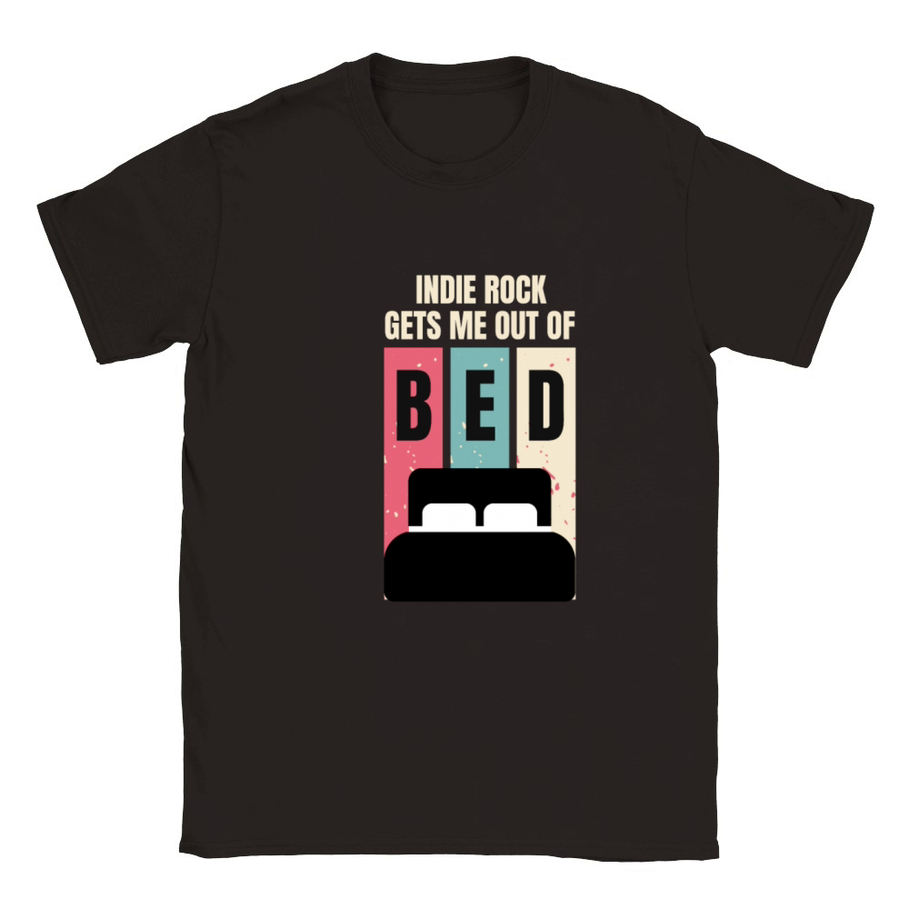 Indie Rock Gets Me Out of Bed Retro Vintage Music Classic Kids Crewneck T-shirt