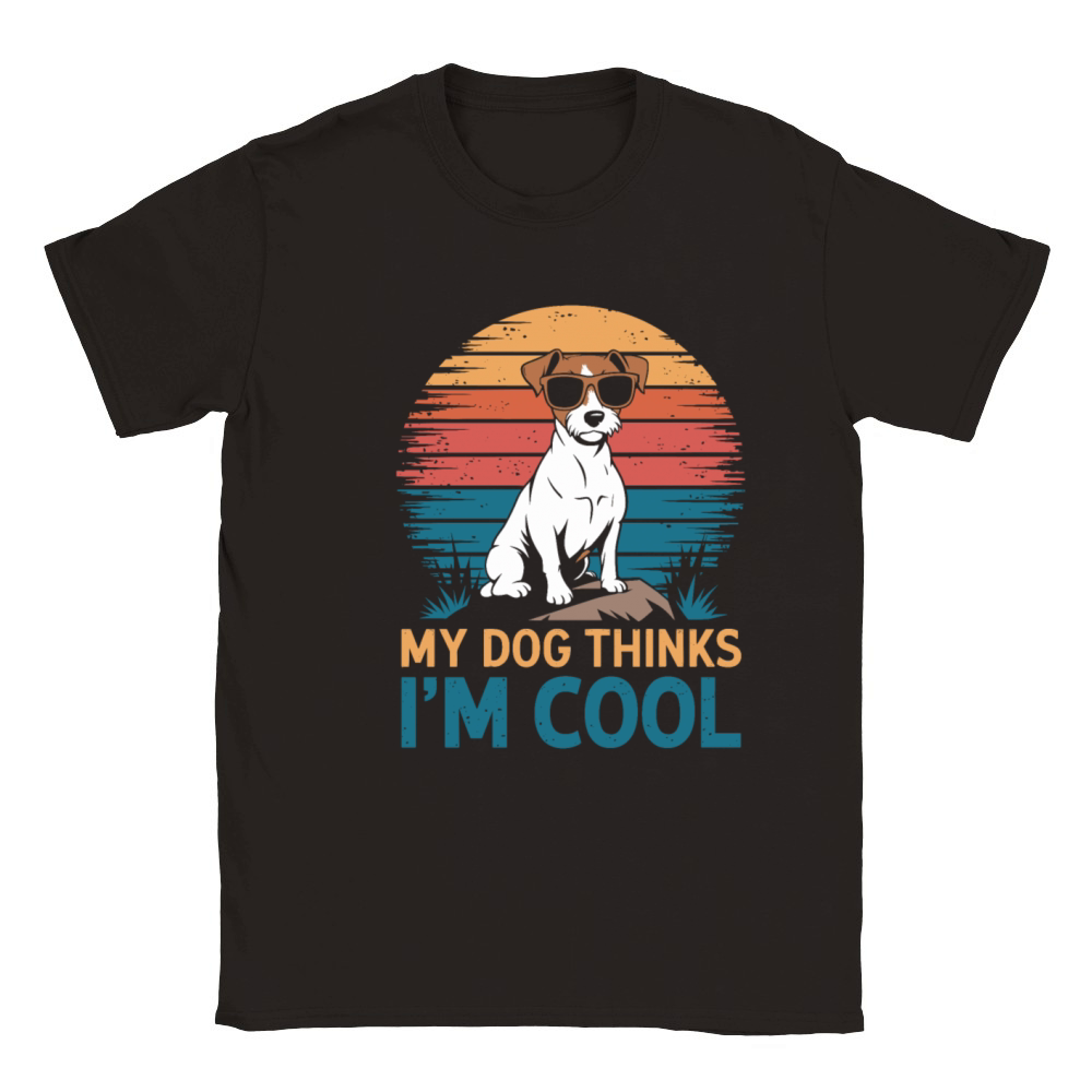 Jack Russell Terrier My Dog Thinks Im Cool Classic Kids Crewneck T-shirt