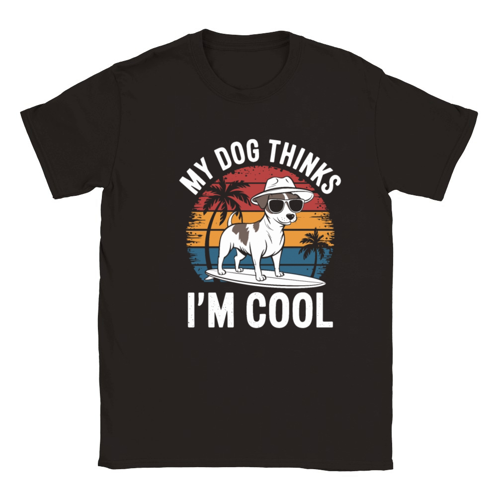 Jack Russell Terrier My Dog Thinks Im Cool Classic Kids Crewneck T-shirt