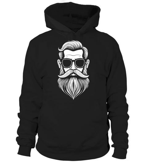 a Bearded and mustachioed mans face Hoodie Unisex