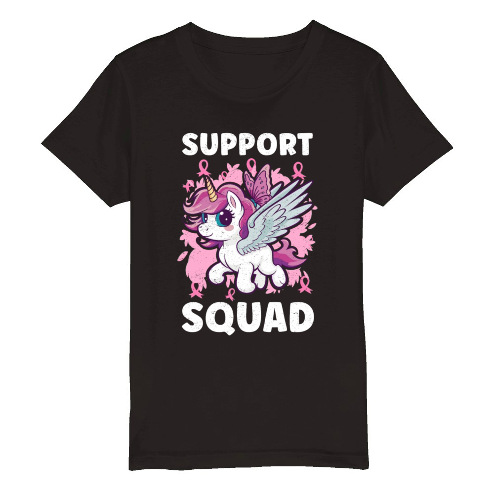 Support Squad Breast Cancer Organic Kids Crewneck T-shirt