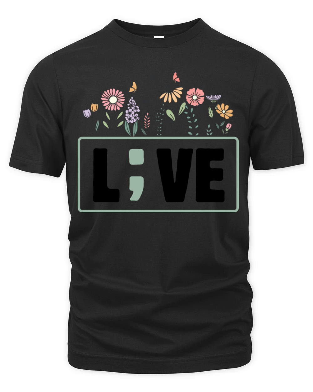 Live Semicolon Mental Health Organic Unisex T-shirt