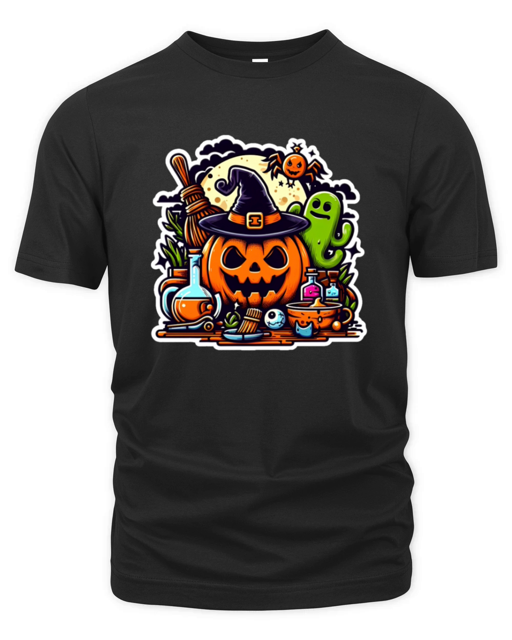 Scary Pumpkin hat wichHalloween Organic Unisex T-shirt