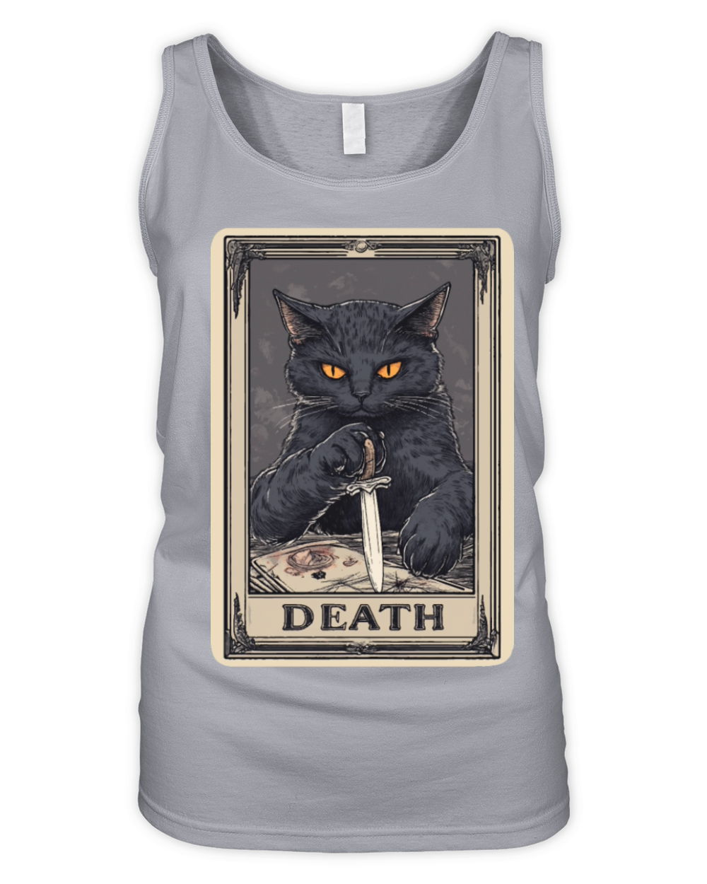 Halloween Vintage Black Cat design Organic Women's Tank Top