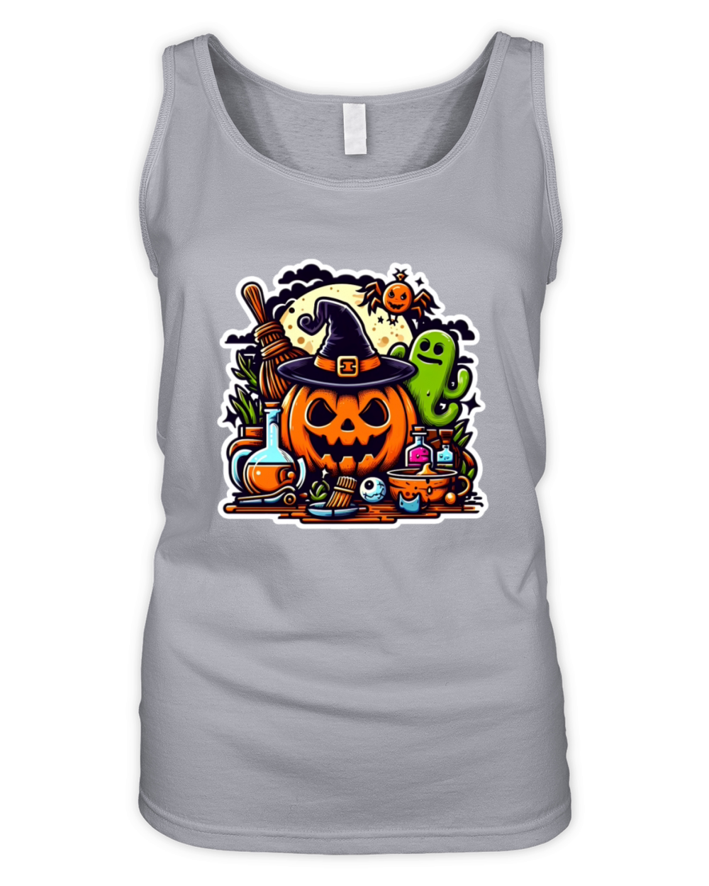 Scary Pumpkin hat wichHalloween Organic Women's Tank Top