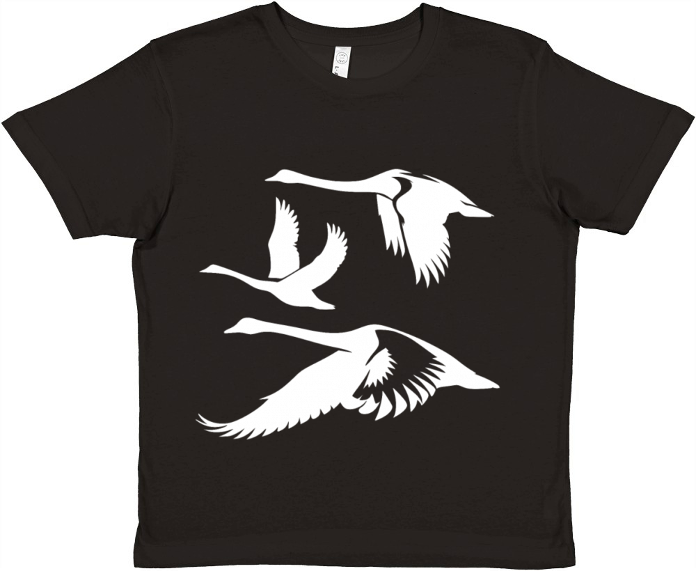 Elegant Mute Swan Flock Of Swanbirds Premium Kids Crewneck T-shirt