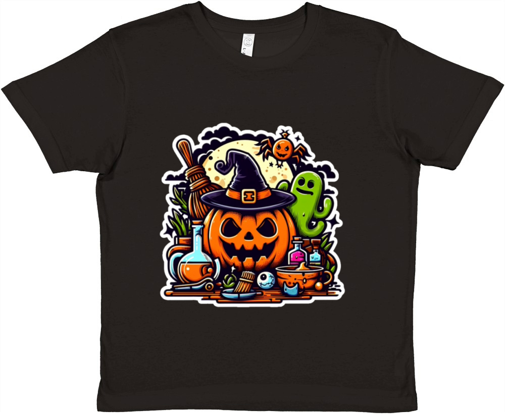 Scary Pumpkin hat wichHalloween Premium Kids Crewneck T-shirt