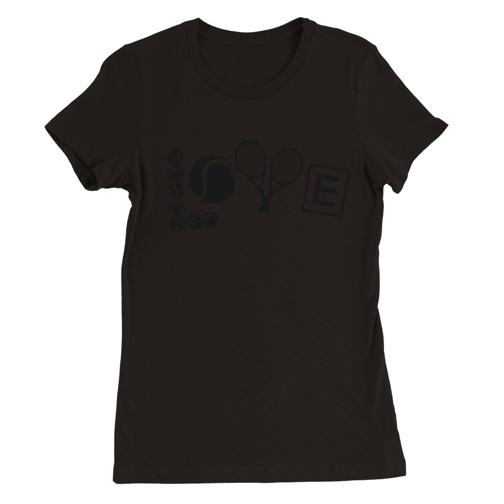 Funny Tennis Player Racket Love Premium Womens Crewneck T-shirt