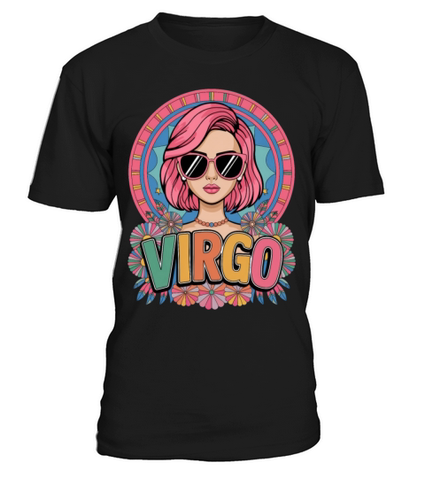 Stylish Retro Virgo Woman Zodiac Sign Colorful T-Shirt Unisex