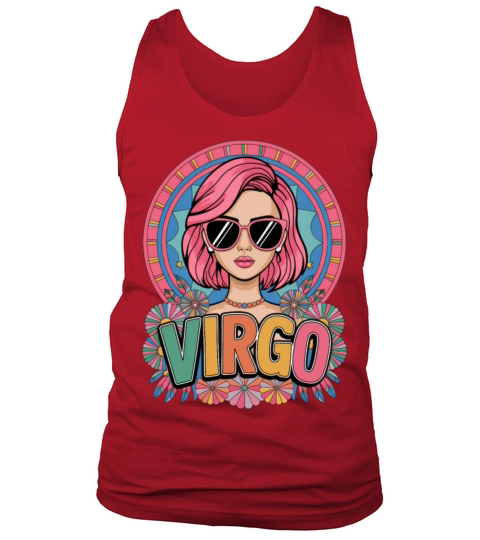 Stylish Retro Virgo Woman Zodiac Sign Colorful Tank Top Unisex