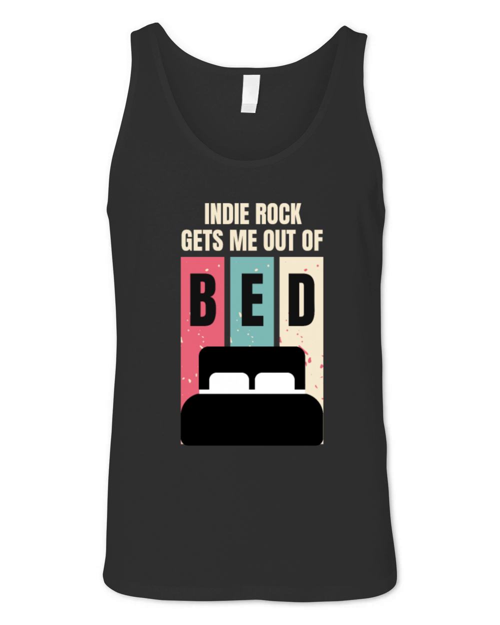 Indie Rock Gets Me Out of Bed Retro Vintage Music Unisex Jersey Tank