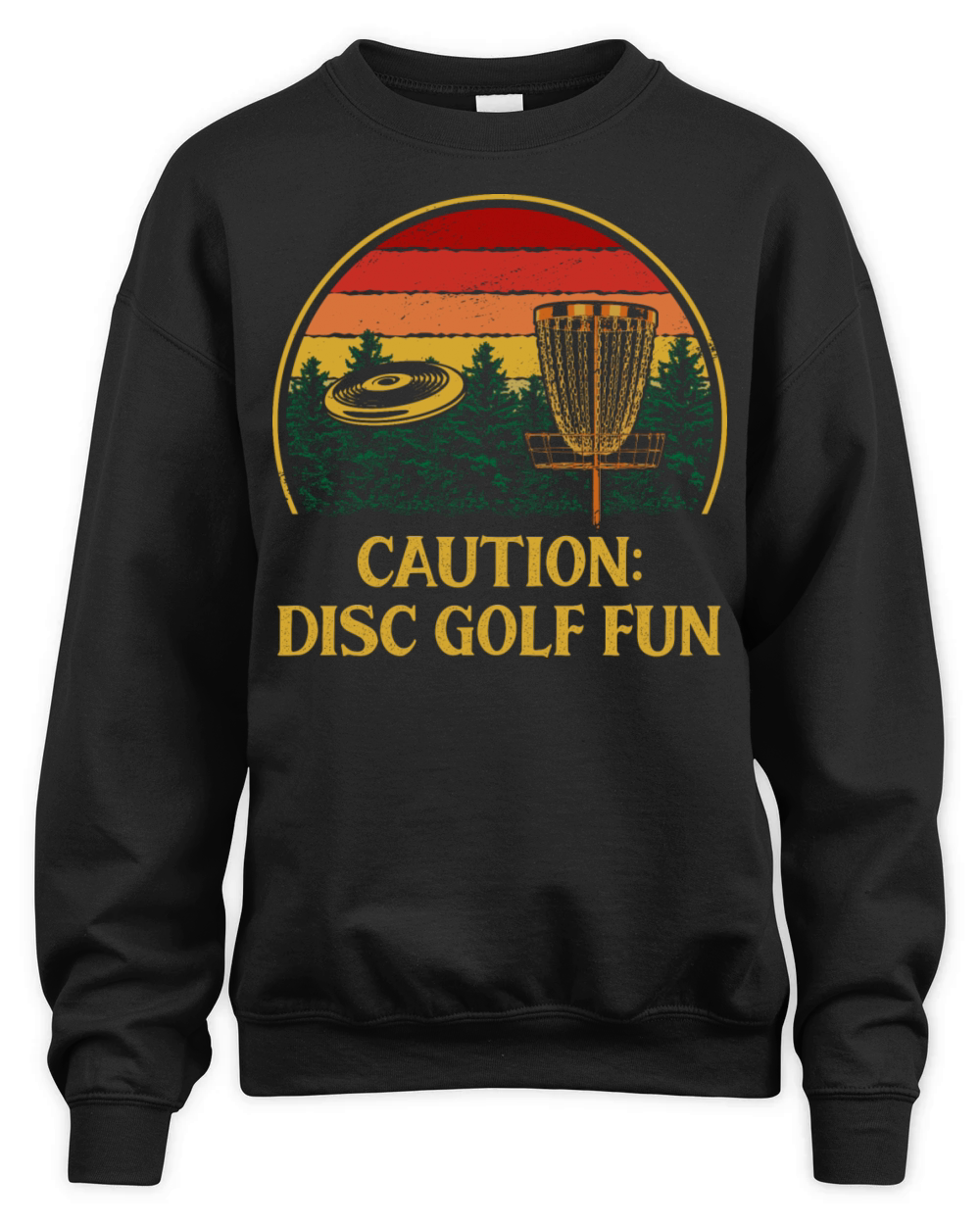 Caution Disc Golf Funny Golfer Sayings Disc Golf L Unisex Premium Crewneck Sweatshirt