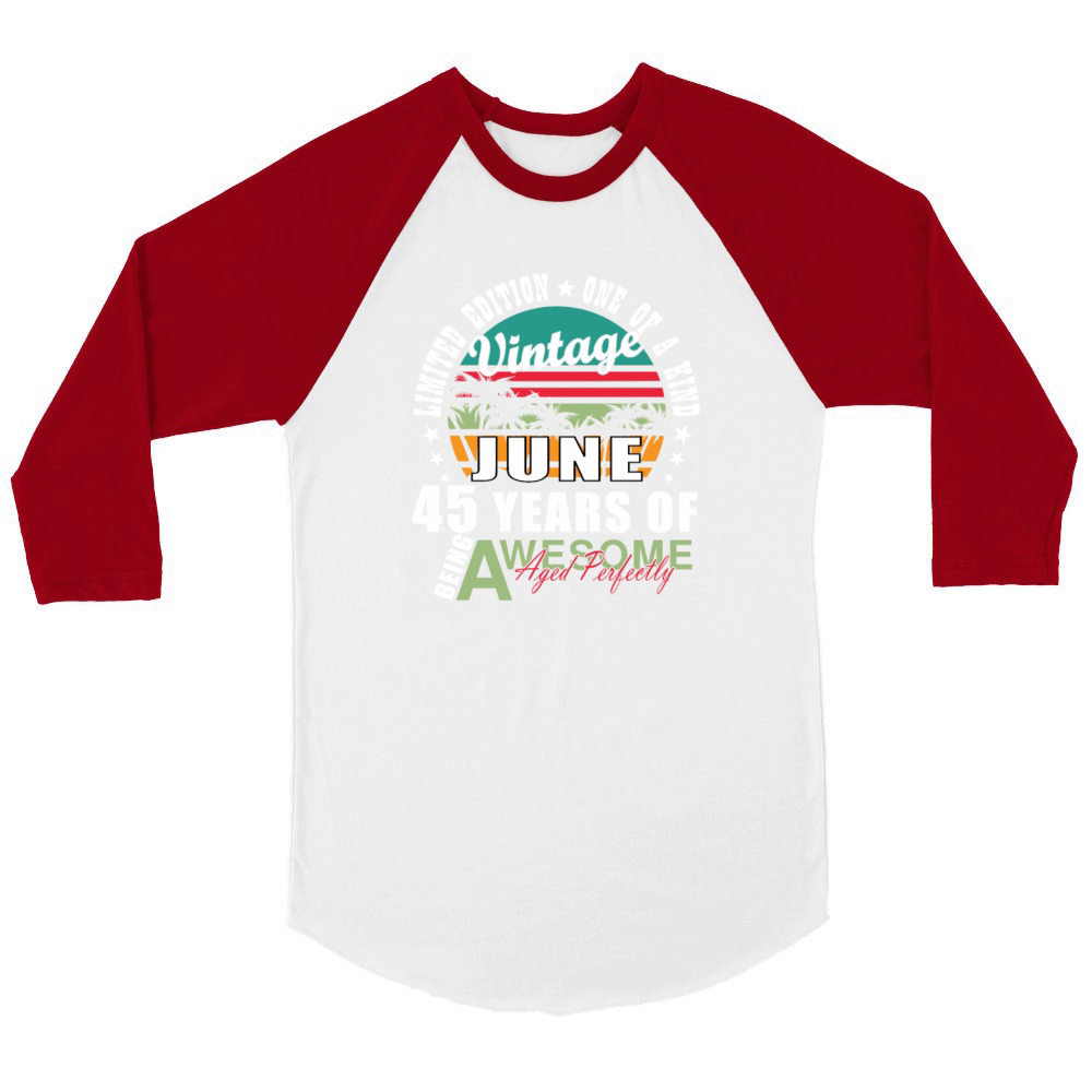45th birthday 45 years June 1979 Unisex ¾ sleeve Raglan T-shirt