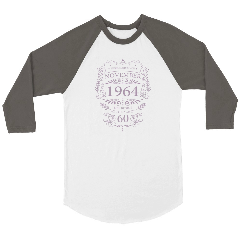 Legendary Since November 1964 Vintage Ornaments Unisex ¾ sleeve Raglan T-shirt
