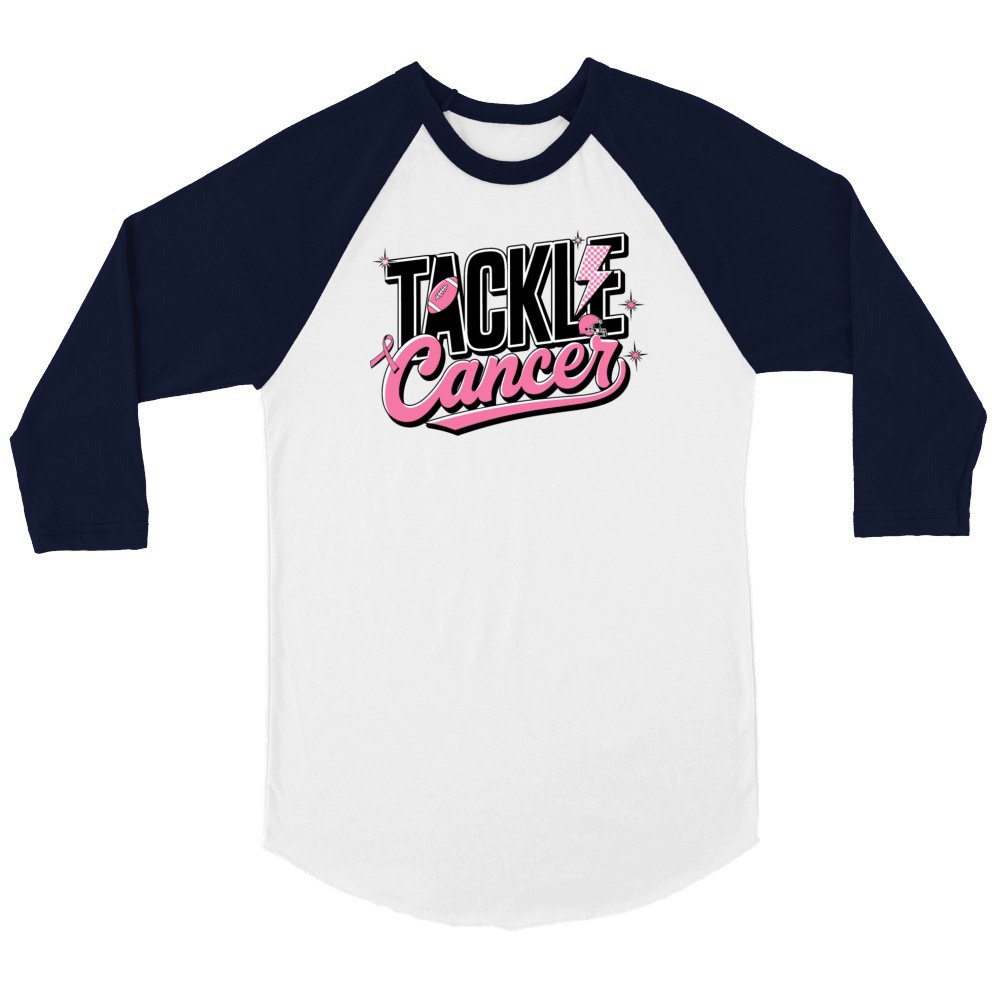 tackle cancer Unisex ¾ sleeve Raglan T-shirt