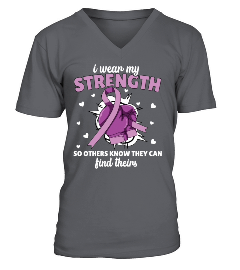 Violence awareness purple ribbon shirt design V-Neck T-shirt