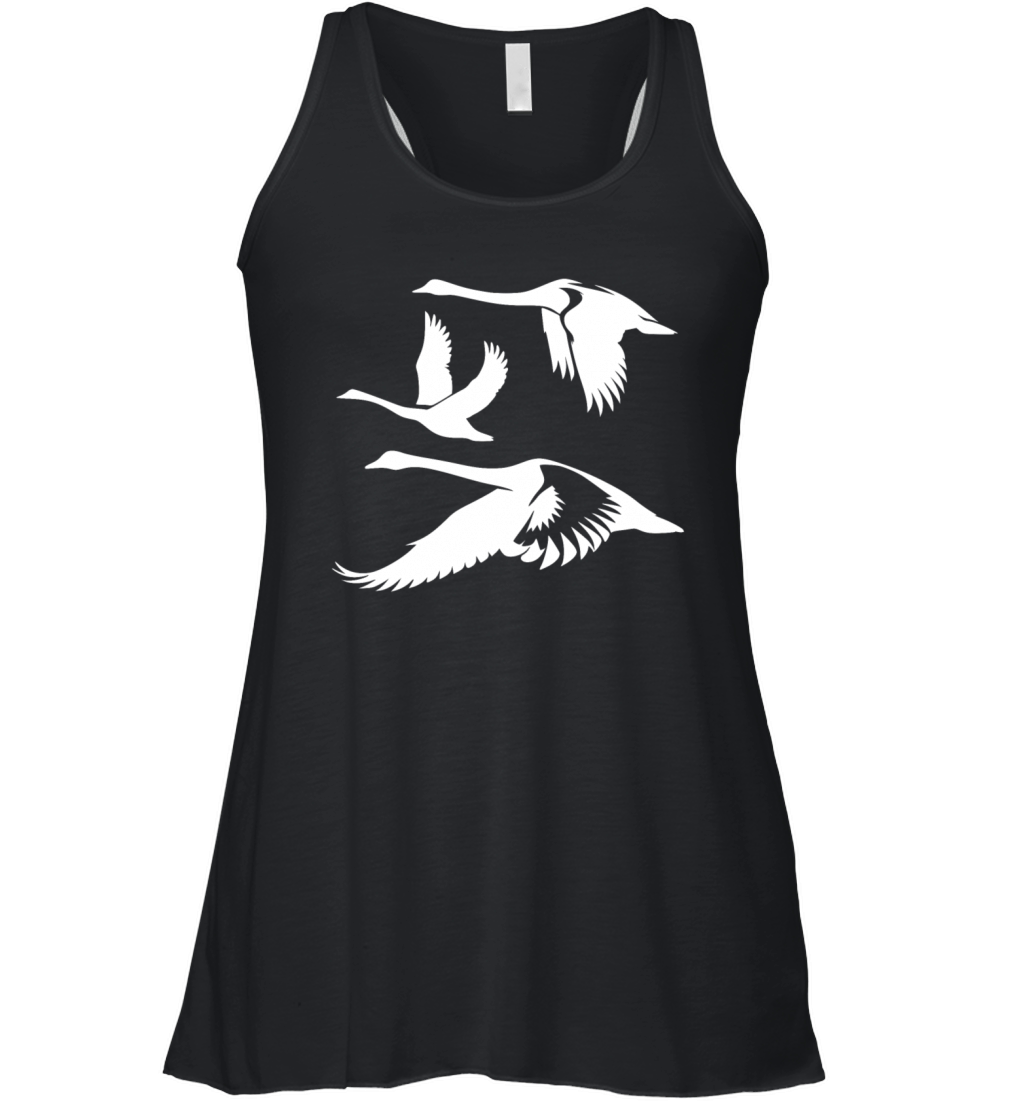 Elegant Mute Swan Flock Of Swanbirds Women's Flowy Tank Top
