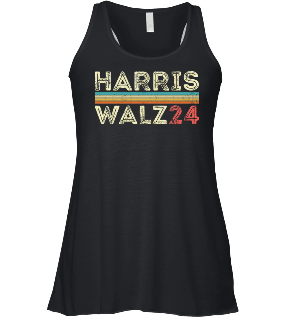 Harris Waltz Walz 24 Vintage Retro Stripes 2024 Women's Flowy Tank Top