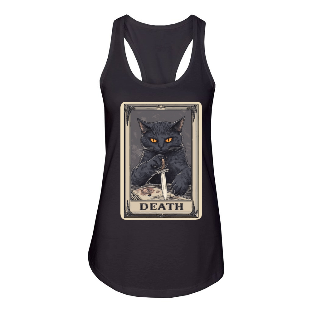 Halloween Vintage Black Cat design Women's Racerback Tank