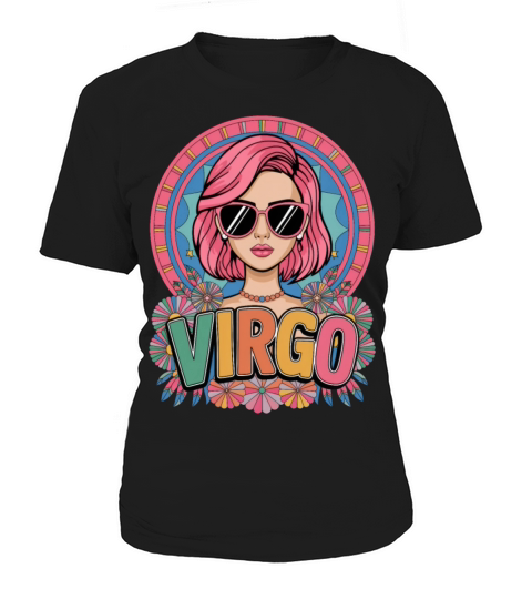 Stylish Retro Virgo Woman Zodiac Sign Colorful Women's T-Shirt