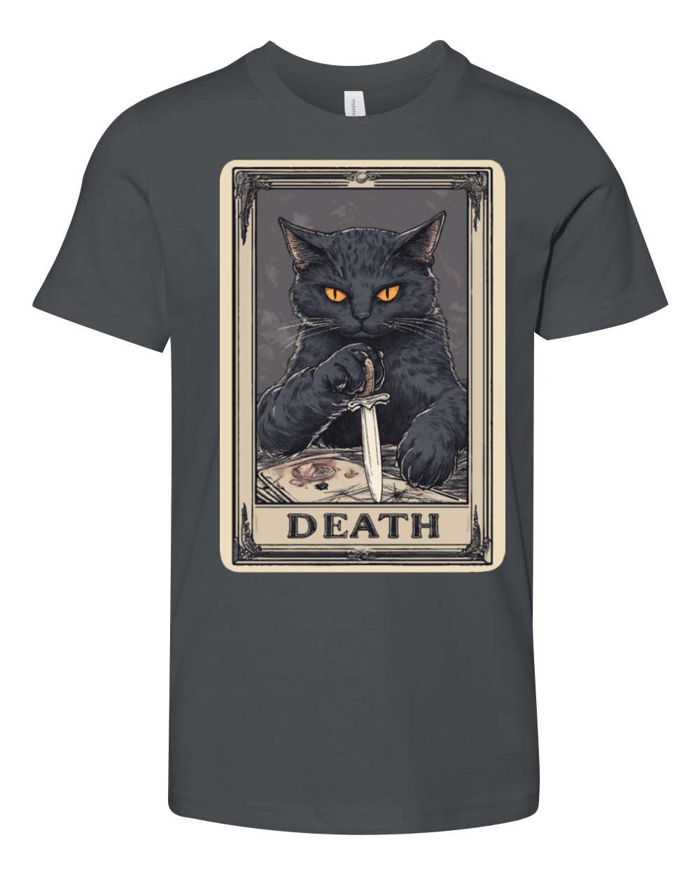 Halloween Vintage Black Cat design Youth Unisex Jersey Tee