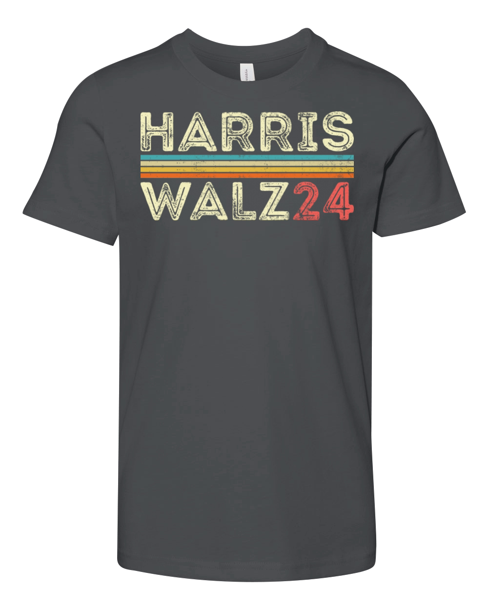 Harris Waltz Walz 24 Vintage Retro Stripes 2024 Youth Unisex Jersey Tee
