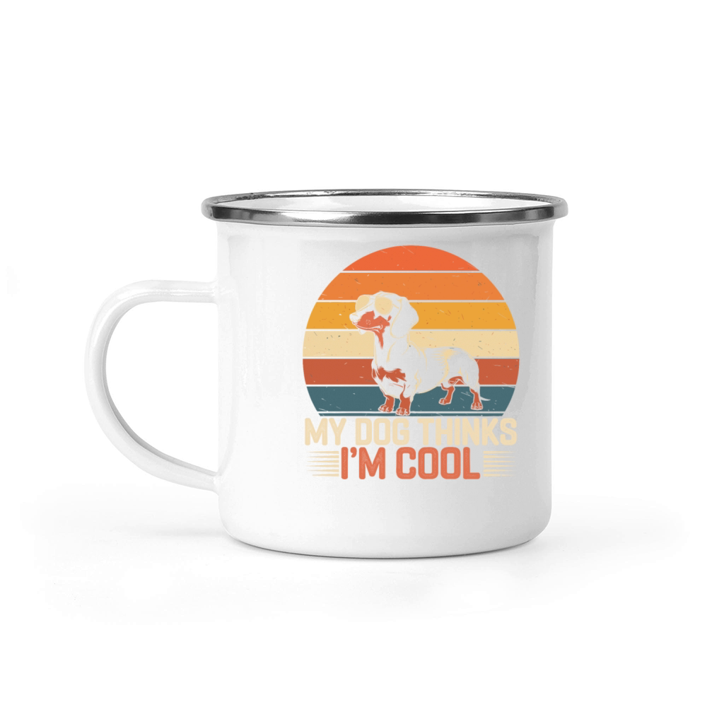 Dachshund My Dog Thinks Im Cool Camping Mug