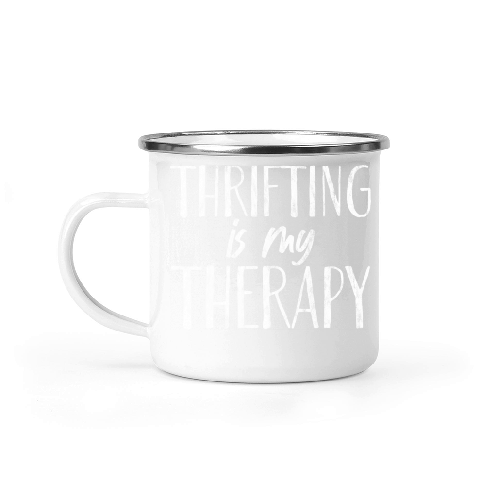 Thrifting Is My Therapy 5 Camping Mug