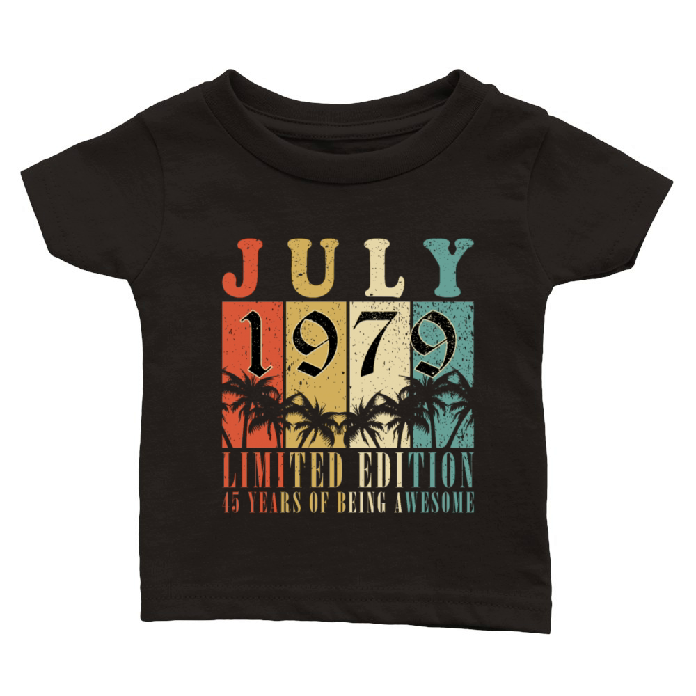 45th birthday 45 years July 1979 Classic Baby Crewneck T-shirt